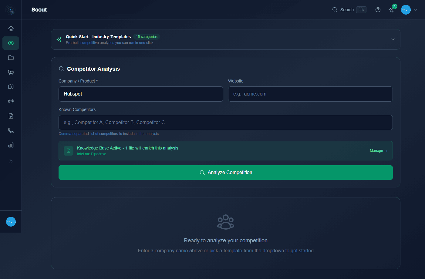 Scout analysis page
